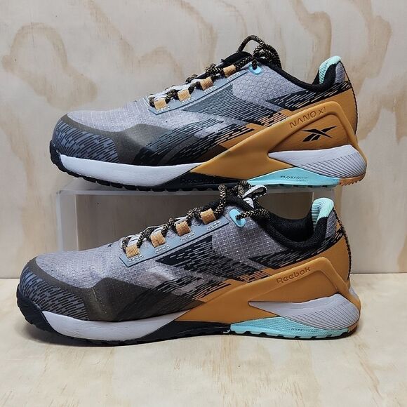 Reebok Nano Adventure X1 Gray Orange Athletic Work Shoes Men 9 Wide Composite - Picture 2 of 13